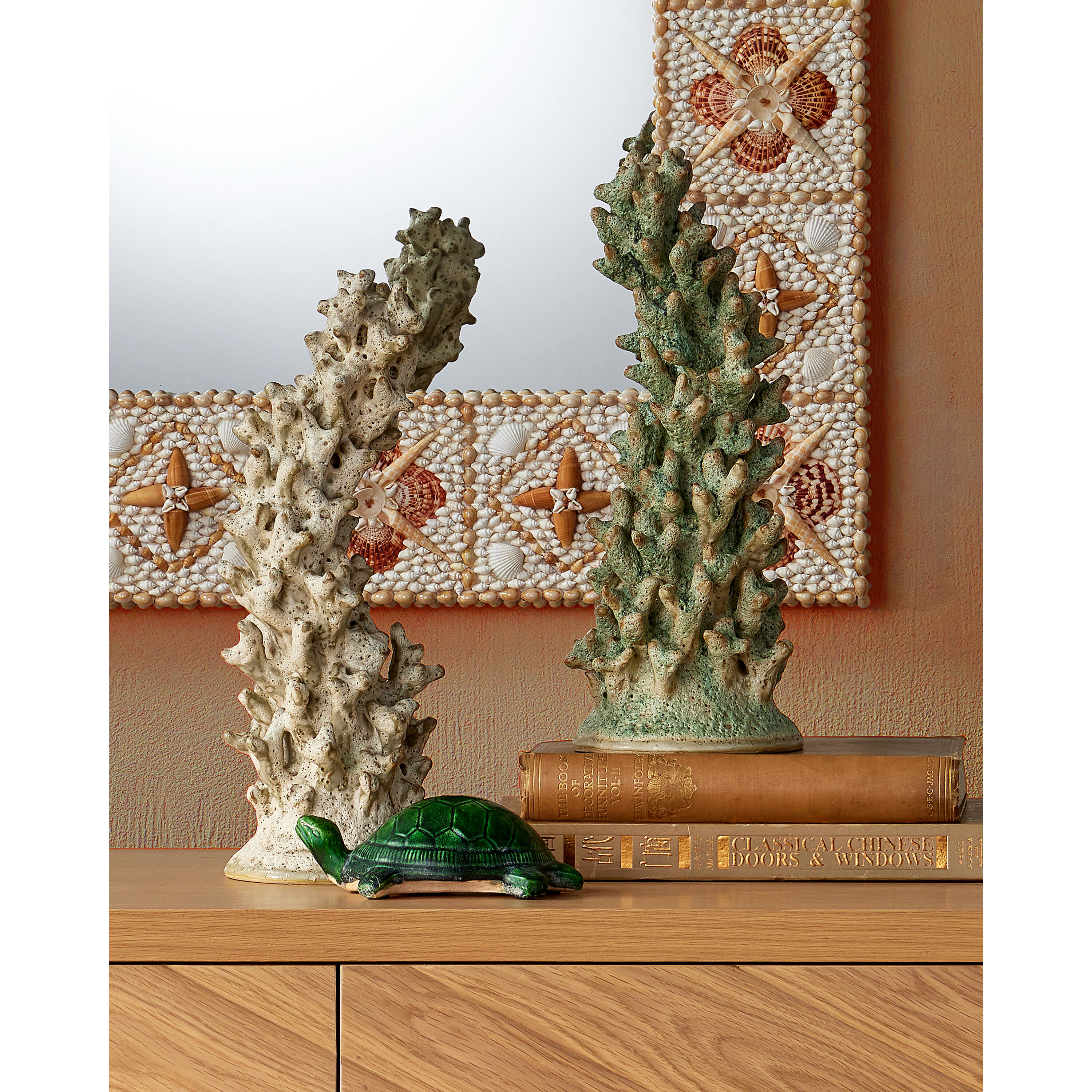 Tang Dynasty Turtle Antique Green/Off-White Turtle Decorative Accessory