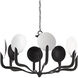 Tirtoff 8 Light 44 inch Satin Black/Sugar White Chandelier Ceiling Light