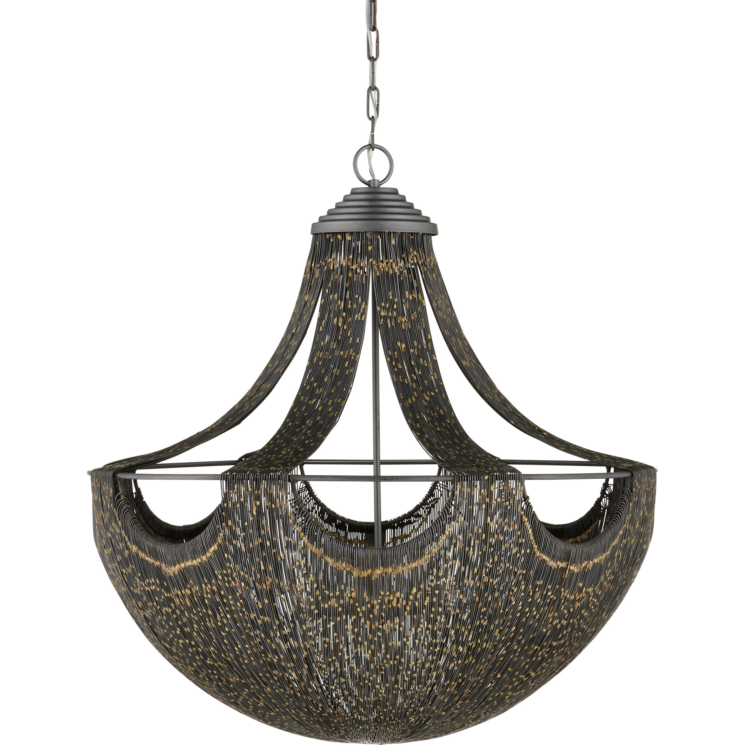 Eduardo 6 Light 30.25 inch Natural Iron/Brass Chandelier Ceiling Light