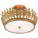 Biddulph 3 Light 18.5 inch Gold Leaf Semi-Flush Mount Ceiling Light, Bunny Williams Collection