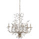 Crystal Bud 6 Light 28 inch Silver Granello Chandelier Ceiling Light, Medium