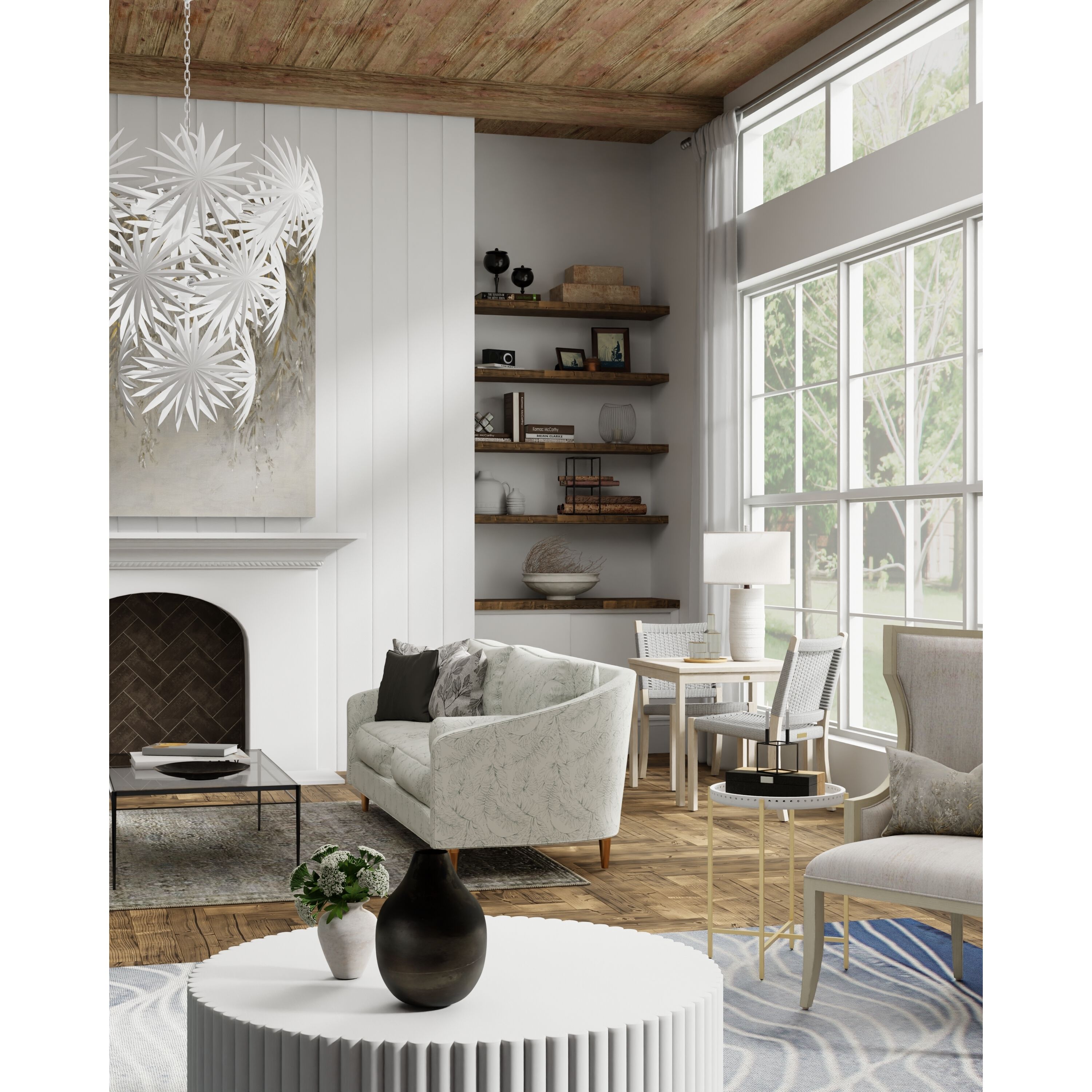 Bismarkia 13 Light 43.5 inch Gesso White Chandelier Ceiling Light, Large, Marjorie Skouras Collection