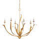 Menefee 6 Light 32 inch Antique Gold Leaf Chandelier Ceiling Light