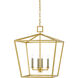 Denison 4 Light 18 inch Contemporary Gold Leaf Lantern Pendant Ceiling Light, Medium