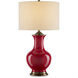 Lilou 31.5 inch 150 watt Red and Antique Brass Table Lamp Portable Light