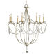 Crystal Lights 8 Light 31 inch Silver Leaf Chandelier Ceiling Light, Large