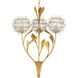 Dandelion 3 Light 22.75 inch Silver and Contemporary Gold Leaf Pendant Ceiling Light