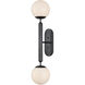 Barbican 2 Light 6.5 inch Oil Rubbed Bronze and White Bath Sconce Wall Light