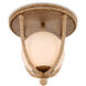 Passageway 1 Light 14.5 inch Natural and Dorado Gold with Frosted White Flush Mount Ceiling Light