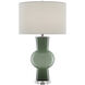 Duende 30 inch 150 watt Light and Dark Green/Polished Nickel/Clear Table Lamp Portable Light